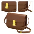 thumbnail image 2 of Bolso Mensajero para Mujer Bolso Con Cerradura Metal Versátil PU (marrón L), 2 of 9