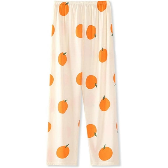 HLSOHJP Women's Cotton Pajama Pants Cute Sleep Capris Comfy Summer Pocket Soft Loose Fit Casual Elastic Waist Lounge Pants