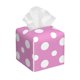 thumbnail image 1 of Fotbe Purple And White Polka Dot Porta Pañuelos Decorativo de Cuero, Caja Cuadrada Moderna para Pañuelos Faciales, Organizador y Dispensador 5x5x5'', 1 of 7