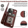 thumbnail image 3 of Apply to Business Wallet Case For iPhone 14 13 12 11 Pro Max 7 8 Plus Mini SE XR XS Max X Retro Flip Leather Card Holder Phone Cover mobile phone case For iPhone 12 Mini Rose Red, 3 of 5