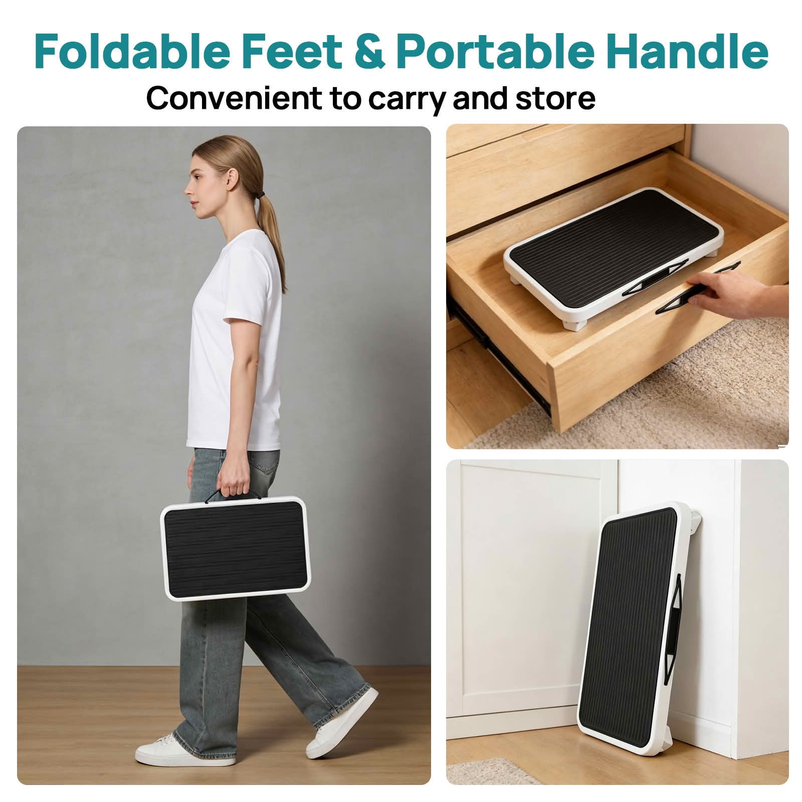 MAYEERTY Foldable Metal Step Stool with Anti-Slip Platform & Rubber Feet, Heavy Duty Portable Folding Stool Holds Up to 330 LBS for Home RV Warehouse Outdoor Use