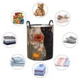 thumbnail image 4 of Fotbe Black Cat in Wildflowers Pattern Laundry Basket with Handles, Waterproof Large Laundry Hamper, Wash Bag for Corner Dorm, Rolling Laundry Basket with Handles-Small, 4 of 6
