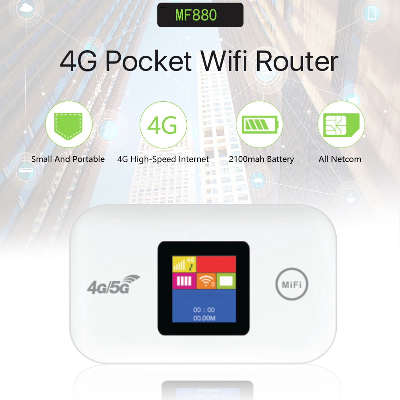 Travel 4G WiFi Router, Supports Up To 10 Devices, 2.4GHz, Asia Network Bands, Easy Setup