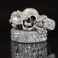 thumbnail image 1 of Men'S Y2K Punk Rhinestone Inlaid Skull Alloy Buckle Belt - Gothic Streetwear Accessory with Rhinestone Accents, Durable Metallic Chain Link Design, Perfect For Daily Wear, Halloween & Winter Fashion, 1 of 6