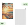 thumbnail image 2 of Lsque Tropical Sunset Beach Scene Premium Golf Towel - Ultra Absorbent and Quick Drying Microfiber Towel with Carabiner - Gift for Men -24" X 16", 2 of 8