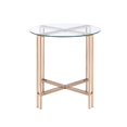 thumbnail image 2 of BM209588 Benjara Table d'Appoint avec Base en Métal en Forme de X et Plateau en Verre Rond, Or, 2 of 4