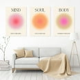 thumbnail image 2 of 3pcs Inspirational Canvas Wall Art Poster Beige Pink Mind Soul Body Prints Modern Wall Painting for Bedroom Living Room Decor, 2 of 6