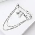thumbnail image 4 of Fashion Safety Pin Brooch with Hanging Tassel Chains Charm Decorative Cubic Zirconia Crystal Pearl Collar Label Pins for Sweater Dress Skirt Tie Punk Accessories for Women Men Corsage Jewelry, 4 of 11