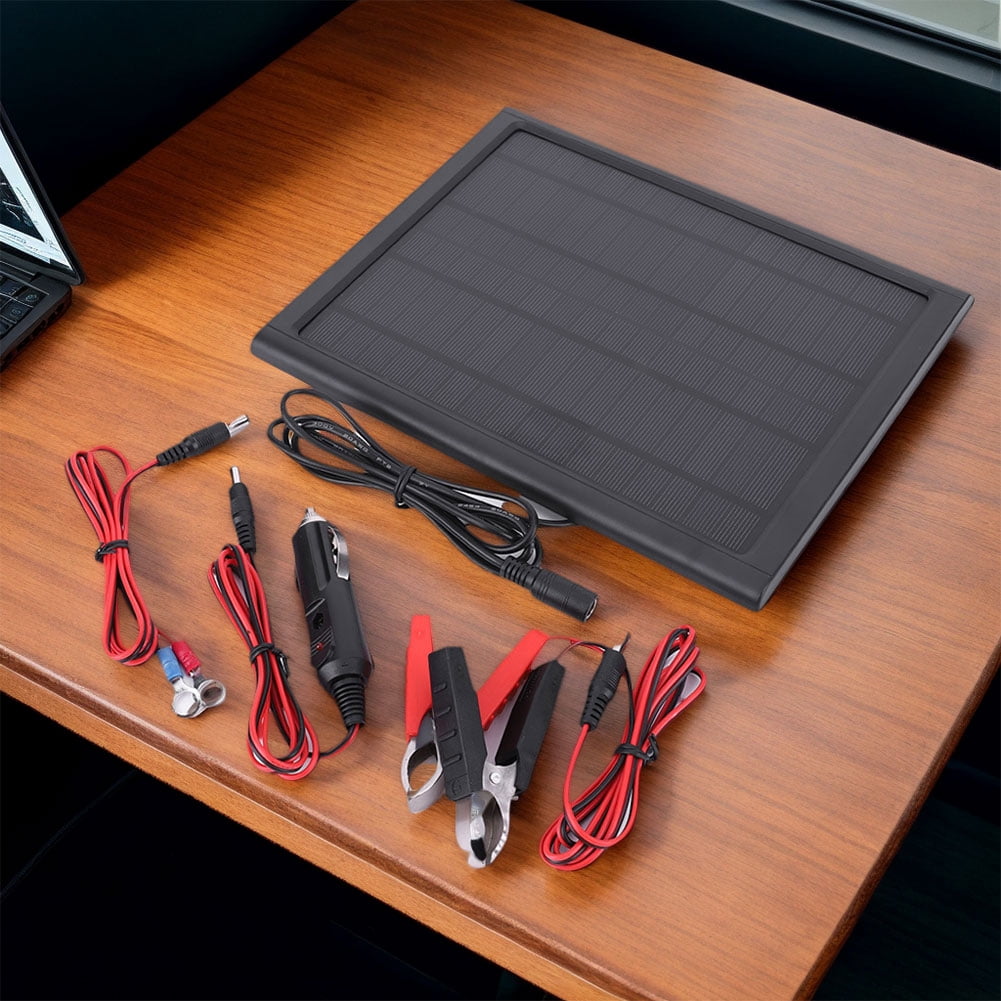 HUISZJ Solar panels, 16W 6V Solar Car Battery Charger Maintainer, Portable Solar Battery Maintainer for Car Automotive Boat Marine RV Trailer