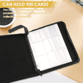 thumbnail image 4 of Trading Card Binder, 9 Pockets Baseball Card Binder Sleeves with Zipper, Card Case for Game/Football/Baseball Card Black, 4 of 7