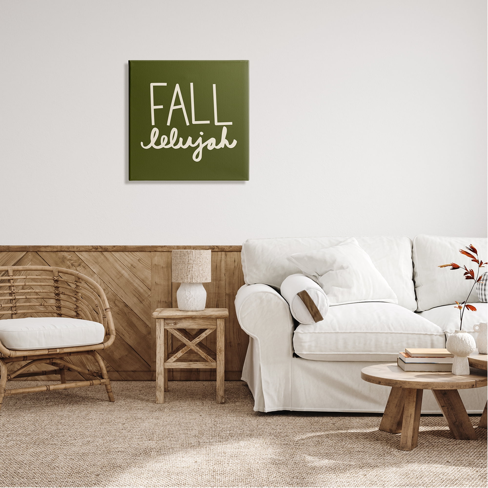 Stupell Industries Fall-lelujah Autumn Phrase Holiday Painting Gallery Wrapped Canvas Print Wall Art, 24 x 24