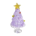 thumbnail image 2 of Bomd Mini Glass Christmas Decoration, Crystal Decoration With Colorful Lights And Golden Star, for Holiday Celebrations, Home, Office, Desk, Party Decor And Christmas Gift(Purple White), 2 of 7