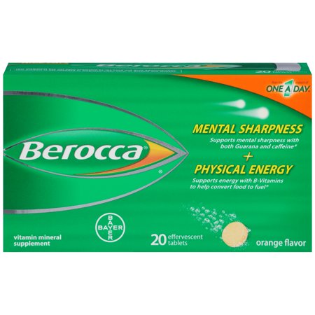 Berocca Vitamin Mineral Supplement with B-Vitamins, for Physical Energy and Vitamins A, C, and Zinc for Immune Support*, 20 Effervescent Tablets, (Best Vitamins For Autism)
