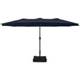 thumbnail image 2 of YYAo Large Sun Umbrella, Umbrella Canopy, 15 Feet Double-Sided Twin Patio Umbrella with Crank and Base-Navy, 2 of 8