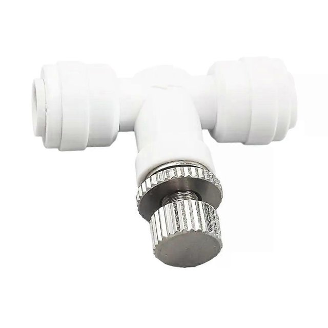 Precision Water Flow Control Valve 1/4 Tube OD Brass and POM for 10pcs