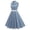 B_ Light Blue, variant on SMihono Cocktail Dresses for Women 1950s Sleeveless Lace Trim Halter Neck Wedding Guests Party Mini Dress Elegant Sundress Red S