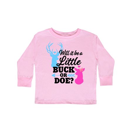 

Inktastic Gender Reveal Will it be a Little Buck or Doe Gift Toddler Toddler Girl Long Sleeve T-Shirt
