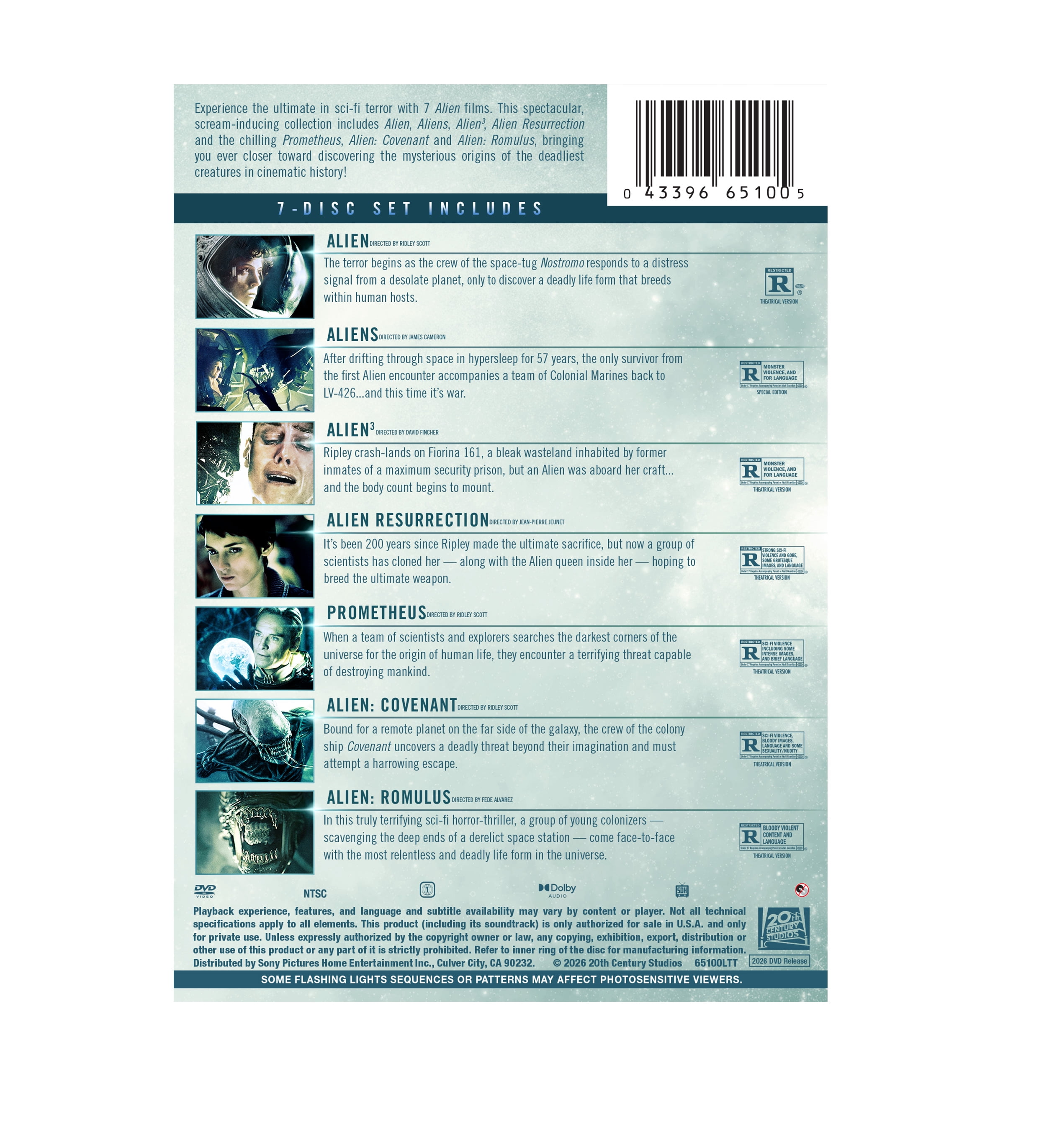 Alien 1-7 Collection (Walmart Exclusive) (DVD) Disney, Action, Adventure, Horror
