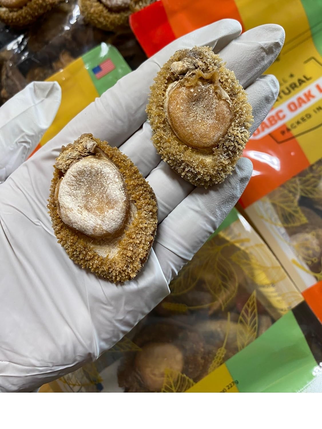 Dried Abalone from South Africa,100% Natural Sun Dried Seafood Jerky Dried Meats 10~15pcs/ 8OZ Bag Grocery Gourmet Food Meat Seafood