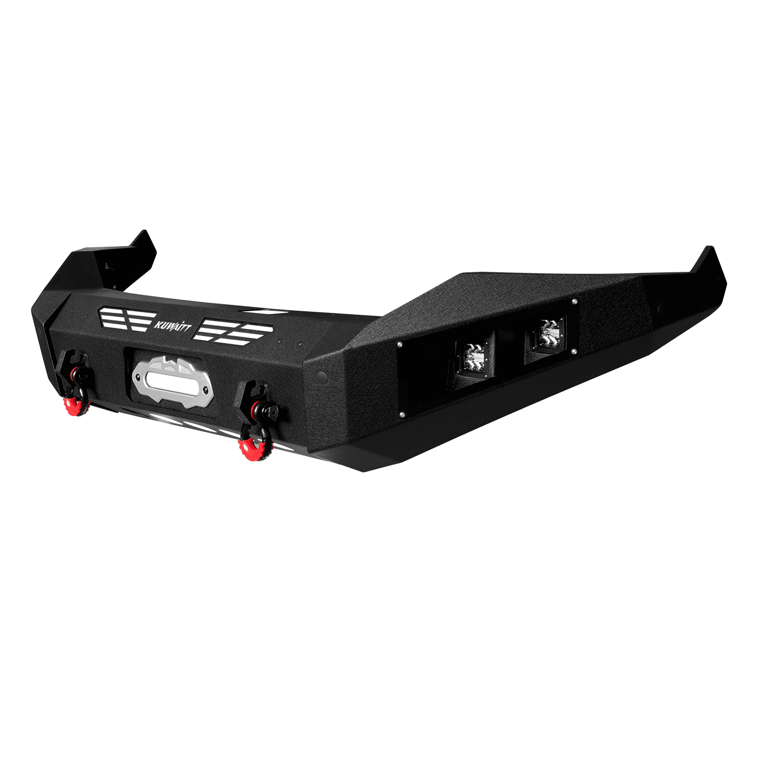 TIOYAR Steel Front Bumper and Rear Bumper For 2013-2018 Dodge Ram 1500 (Not fit Rebel model) With Winch Plate&Lights