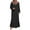 Black, variant on MIXUE Summer Dresses for Women Solid Color Round Neck Long Sleeve Casual Maxi Dress Beachwear,Green,L