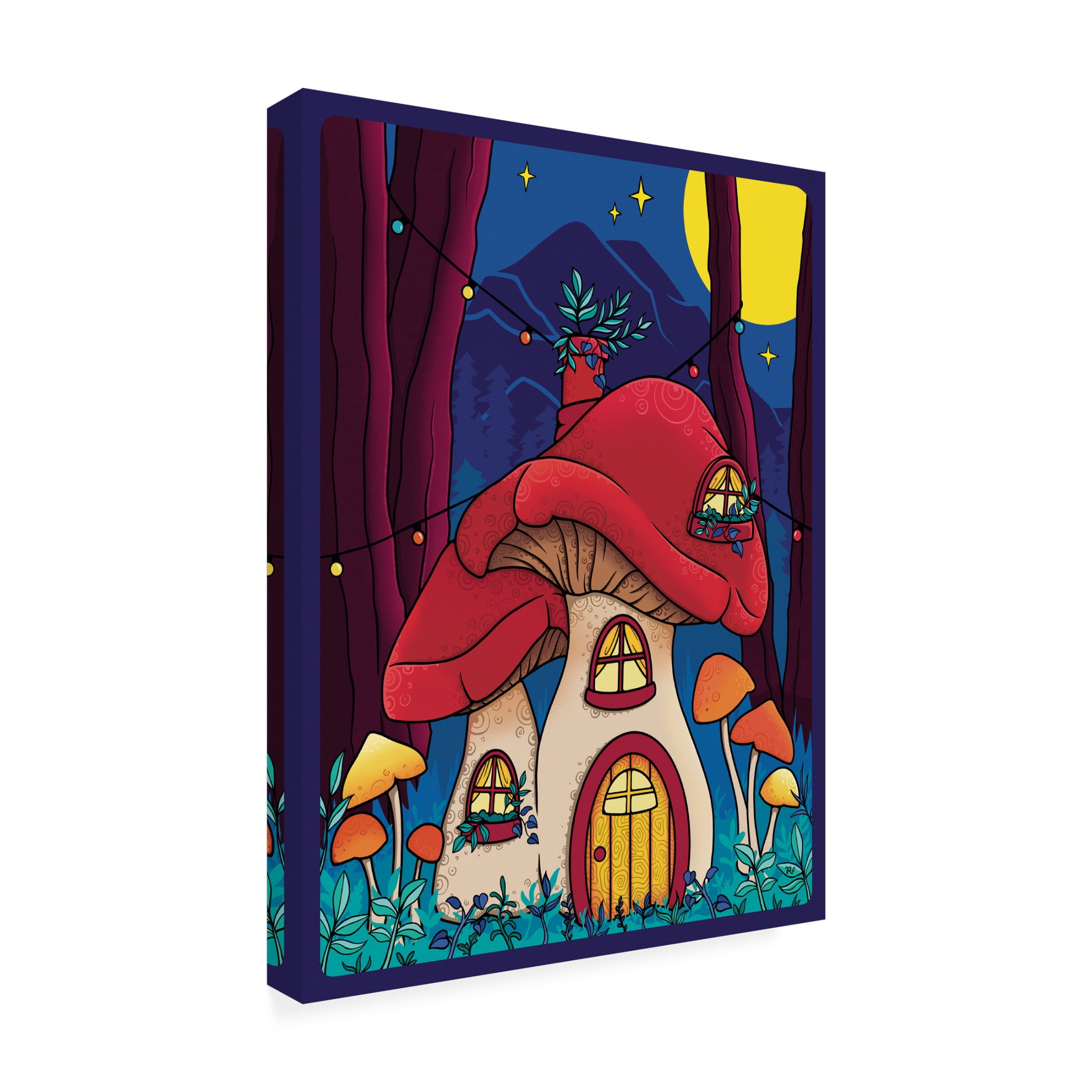 Canvas Wall Art - Rachel Feirman 'Fungi Forest' Wall Art for Living Room, Bedroom, or Office Décor by Trademark Fine Art - 18 x 24 Inches