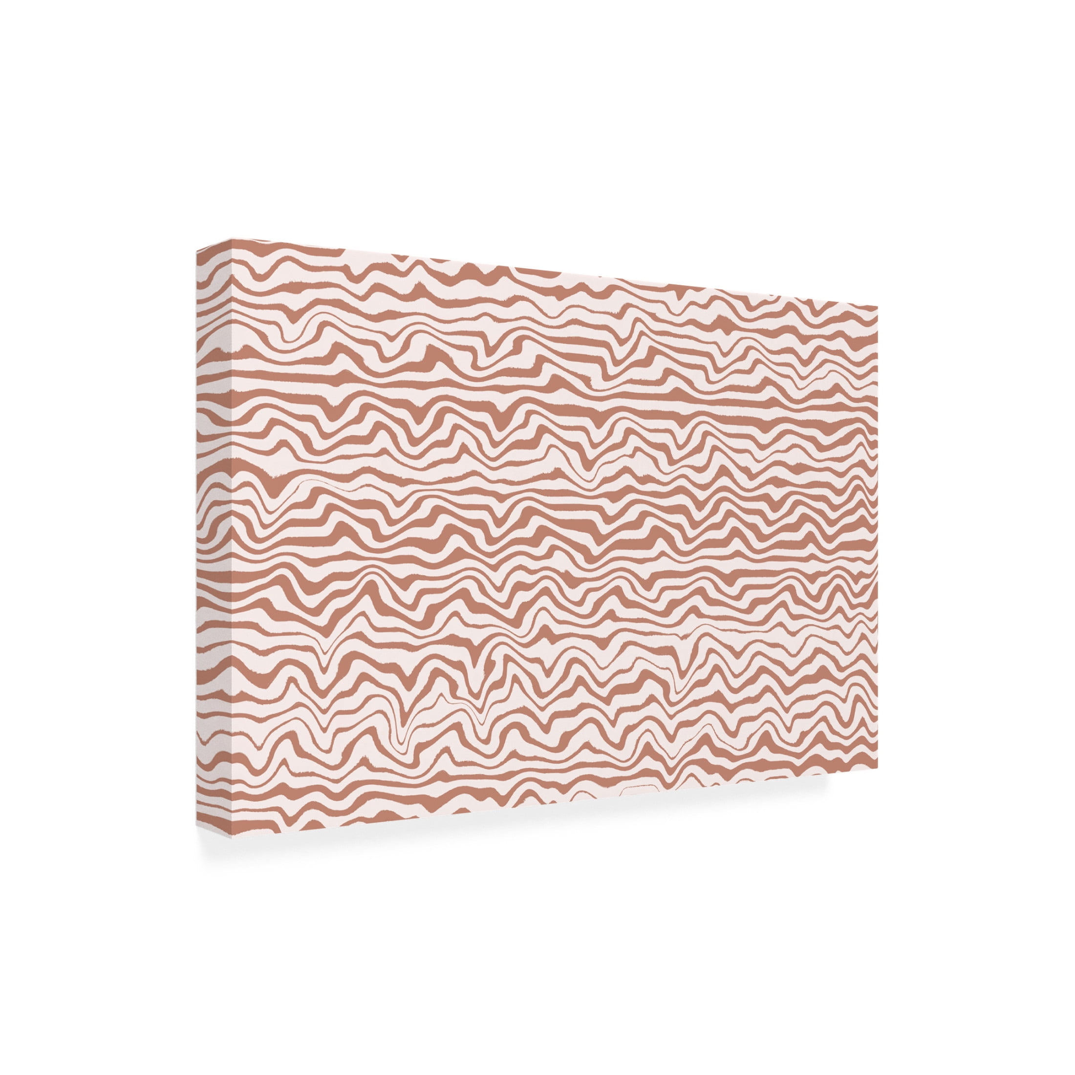 Canvas Wall Art - Treechild 'Shaky Beige Lines Square' Wall Art for Living Room, Bedroom, or Office D?cor by Trademark Fine Art - 24 x 16 Inches