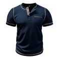 thumbnail image 4 of Camisa Henley De Manga Corta Con Gofres Para Hombre 2024, 4 of 8