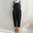 thumbnail image 2 of aidice Cotton Linen Overalls for Women Summer Lightweight Adjustable Strap Vintage Cropped Pants Jumpsuits, 2 of 7