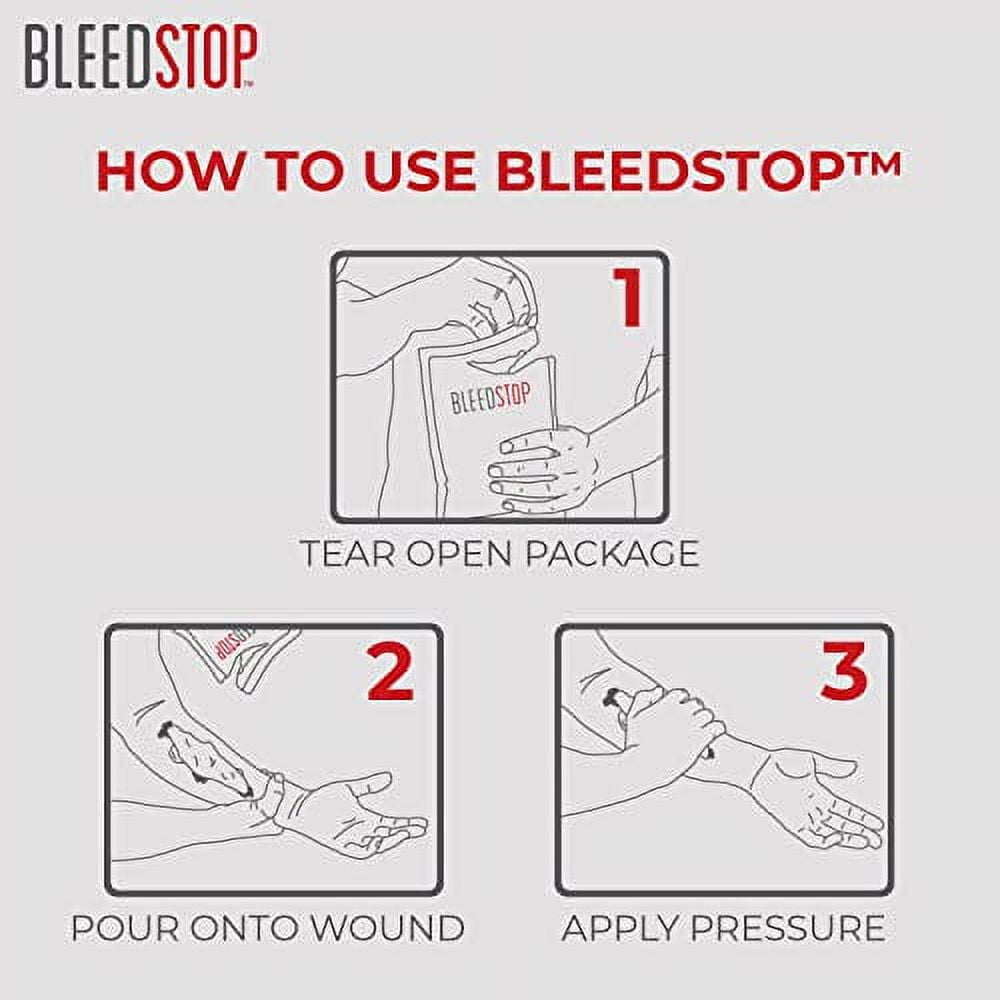 BleedStopâ„¢ First Aid Powder for Blood Clotting, Trauma Kit, Blood Thinner Patients, Camping Safety, and Survival Equipment for Moderate to Severe Bleeding Wounds or Nosebleeds - 4 (15g) Po