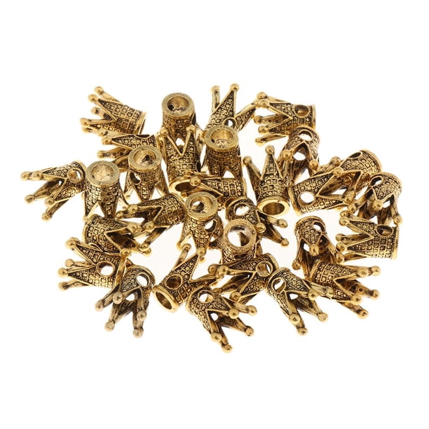 30 Piezas Dreadlocks Beads Aleación Decoración del Cabello Tubos Dorado