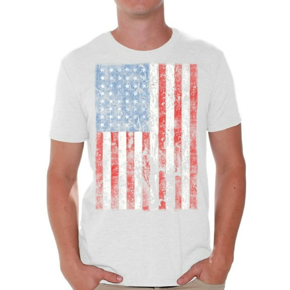 Awkward Styles American Flag Distressed Men Shirt Love USA 4th of July Men T shirt 4th of July Party USA Flag Tshirt for Men Patriotic Gifts 4th of July Men T-shirt Made in the USA