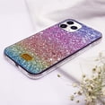 thumbnail image 4 of for iPhone 12 Women Girl Glitter Diamond Sequins Case Luxury Bling Gradient Rainbow Sparkle Rhinestone Soft Silicone Rubber Protective Cover Case for iPhone 12 6.1" Blue, 4 of 4
