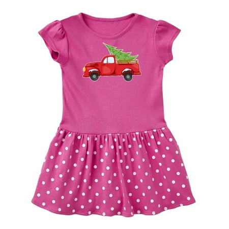 

Inktastic Christmas Vintage Truck with Christmas Tree Gift Baby Girl Dress