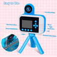thumbnail image 7 of Kids Instant Print Camera – 1080P Dual Lens Portable Digital Camera That Prints Photos, Selfie & Fun Filters, Perfect Birthday Gift for Girls & Boys Ages 3–12, Pink Touch Brand – Blue, 7 of 7