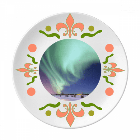

Night Stars Arctic Aurora Snow Flower Ceramics Plate Tableware Dinner Dish