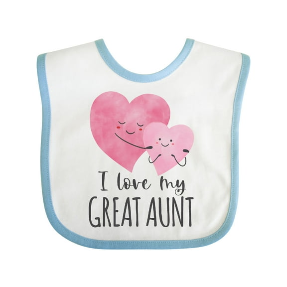 Inktastic I Love My Great Aunt Two Hugging Hearts Boys or Girls Baby Bib