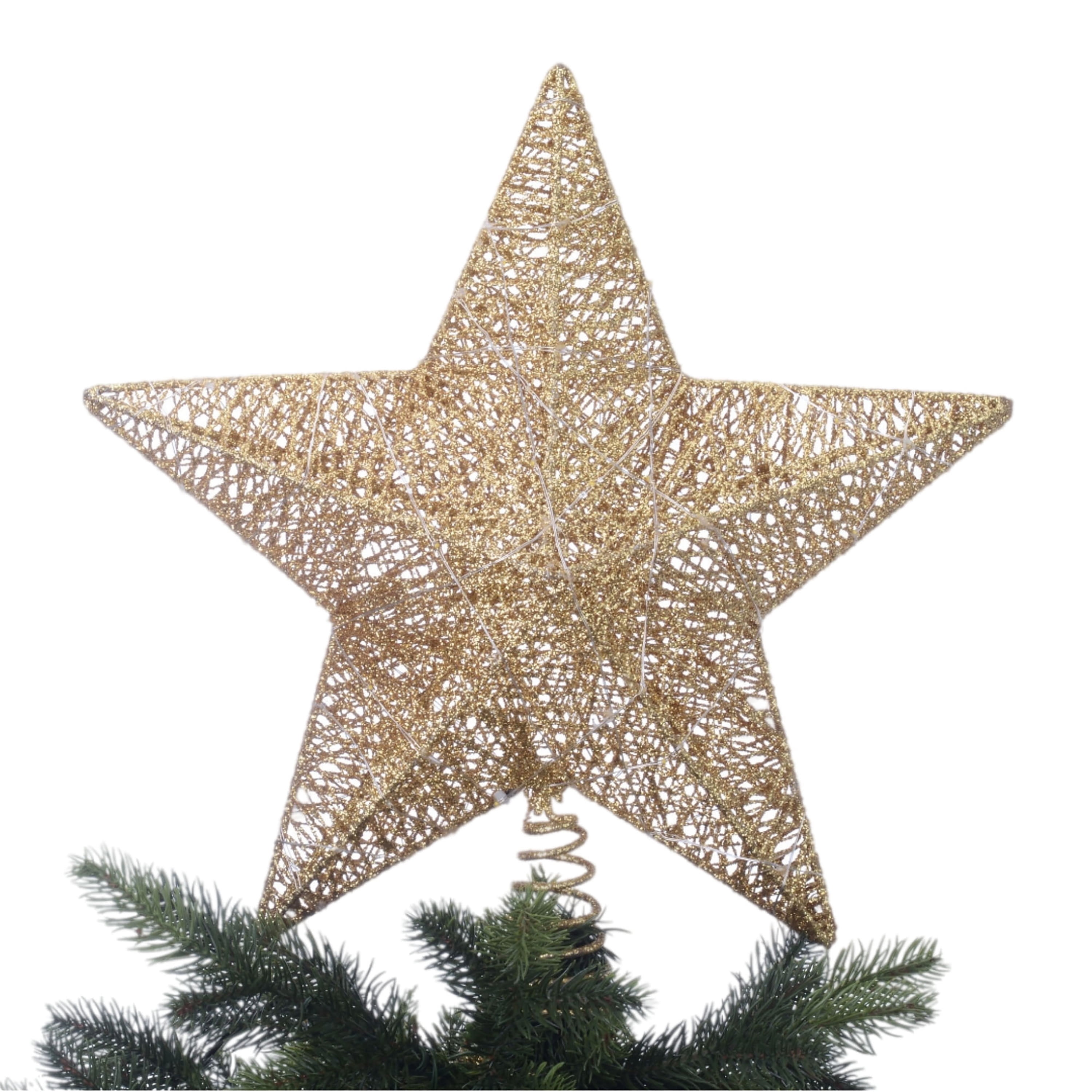 LED Star Christmas Tree Topper, Gold, 15", by Holiday Time