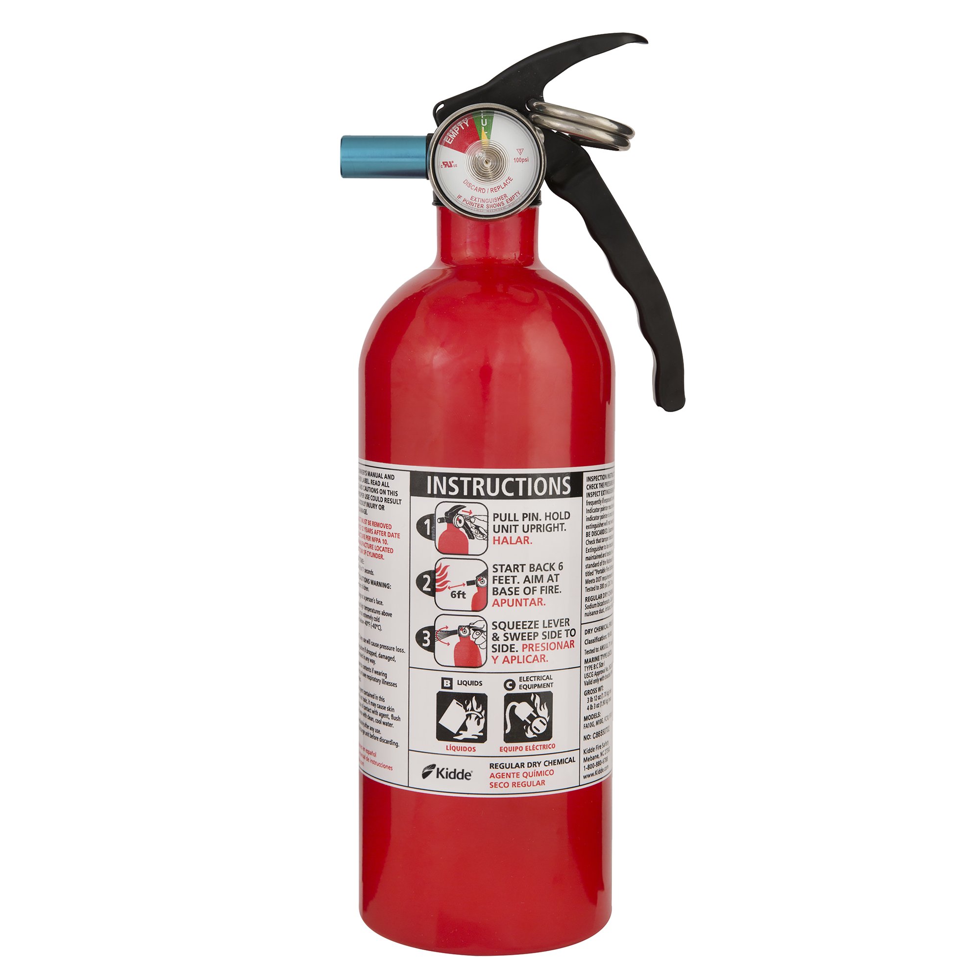 Kidde FX5 II Auto Fire Extinguisher, 5 B:C Rated