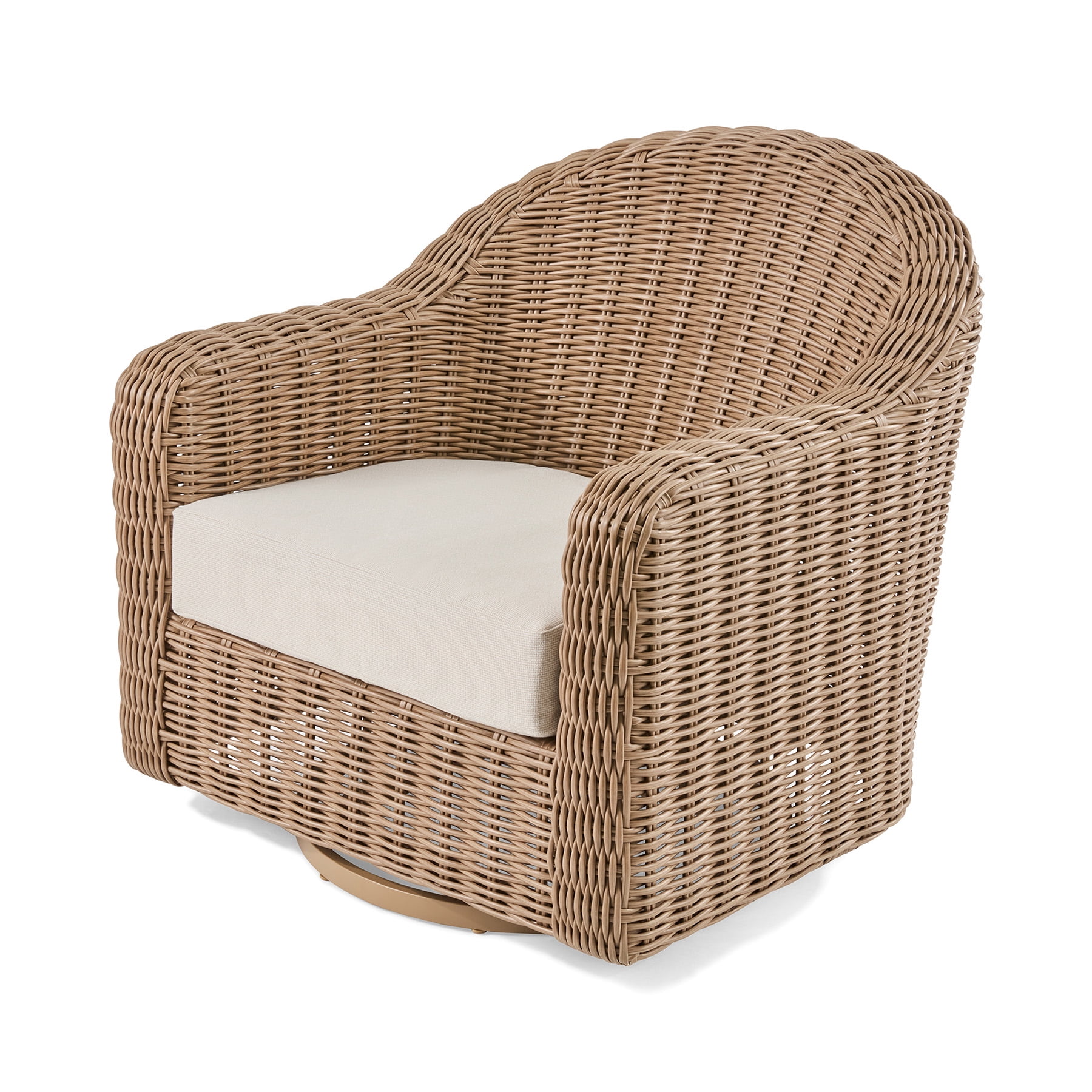 Better Homes & Gardens Bellamy 4 Piece Patio Conversation Set with Barrel Back Chairs, Natural