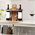 thumbnail image 2 of 4 Glass Rack And 2 Wine Bottle Holders Wine Glass Hanging Drying Stand Organizer Countertop Wine Rack Display Rack Bamboos, 2 of 6