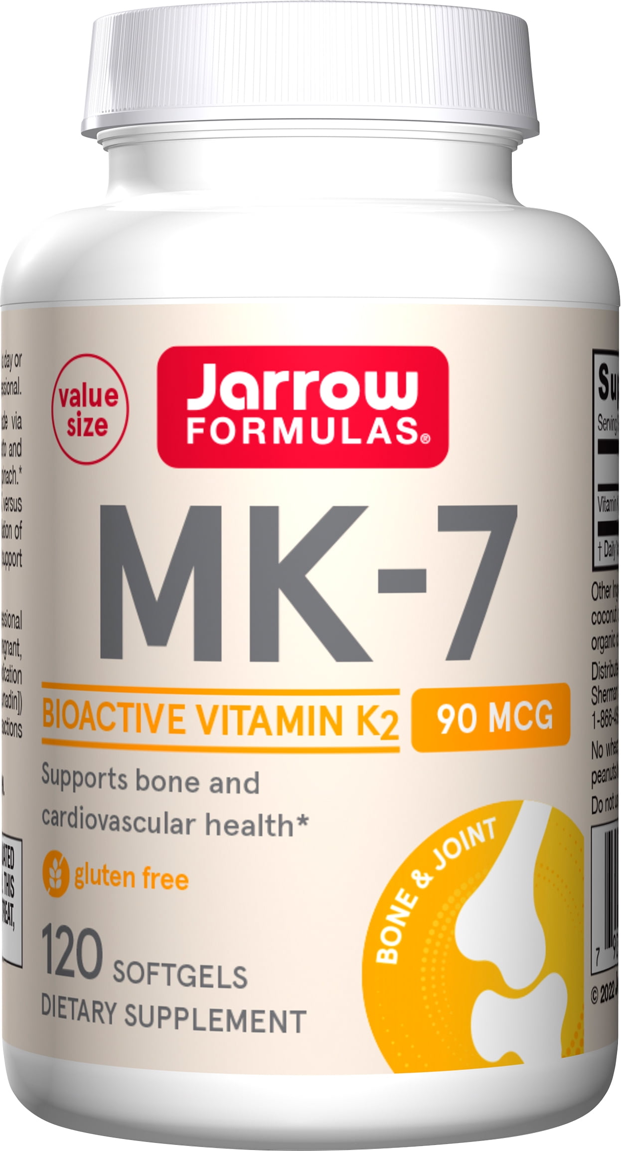 Jarrow Formulas MK7 , Promotes Bone Health, 90 mcg, 120 Softgels