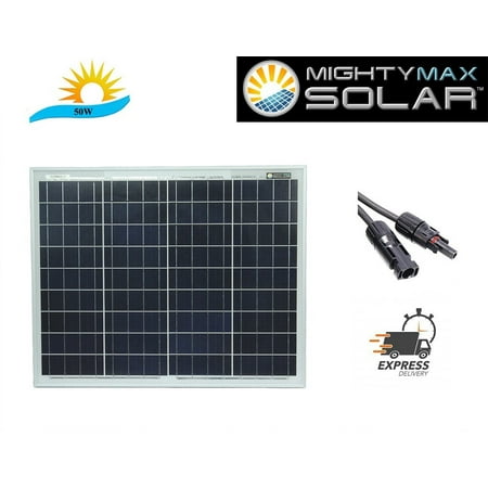 50 Watt 12V Poly Solar Panel RV Camping Boat Dock Battery