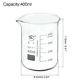 thumbnail image 2 of Uxcell 400ml vaso de precipitados de vidrio de forma baja, 3.3 tazas de medición graduadas de laboratorio, 2 of 5