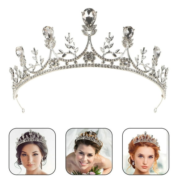 Raindrops Fashionable Crown Rhinestone Wedding Tiara Bride Headband Accessory