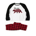 thumbnail image 2 of PENGXIANG Matching Family Christmas Pajamas Set  Raglan Bear Printe Top Plaid Pants Set Sleepwear, 2 of 4