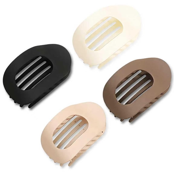 4 Pack Flat Hair Claw Clips for Women Nonslip French Hair Clips for Thick, Thin, Long, or Short Hair Tortoise Shell Comfortable & Strong Hold for Daily Wear, Weddings