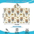 thumbnail image 2 of Beige Highland Cow Bucket Boot Flower Pattern Hooded Bath Towel，50"x30" for Ages 3 To 12 Kids, Quick Dry Lightweight Soft Microfiber Hood Beach Towel Cover Up for Kids, 2 of 7