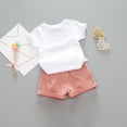 6T Girls Clothes Toddler Girl Short Sleeve Letter Watermelon Print T Shirt Top Shorts Set for 0 To 4 Years 10 Year Old Girl Clothes Girls Short Sets Girls Summer Outfits Size 10-12(Pink,110)
