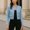 Light Blue, variant on Jerdar Women's Sequined Tassel Jacket Collarless Long Sleeve Open Front Cropped Coat for Party Club Night Out and Wedding Guest L